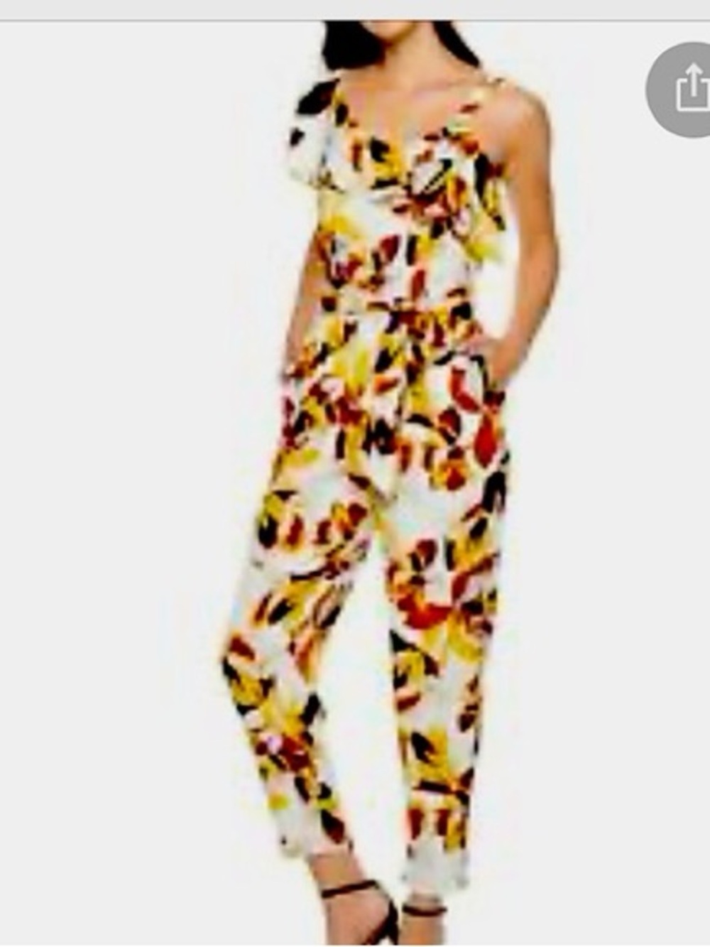 Jennifer Lopez Fuji Floral One-Shoulder Jumpsuit